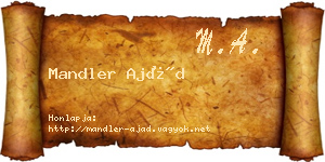 Mandler Ajád névjegykártya